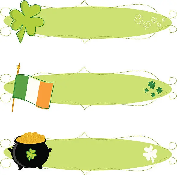 Vector illustration of Sketchy St. Patrick's Day Banners