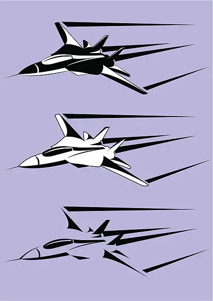Vector illustration of F-14 Tomcat three versions