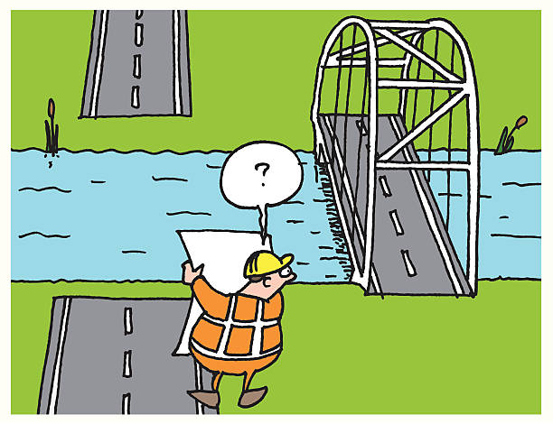 systeme engineering - cable stayed bridge illustrations stock-grafiken, -clipart, -cartoons und -symbole