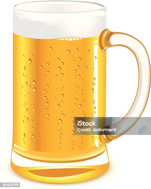 Стакан Пиво — стоковая векторная графика и другие изображения на тему Алкоголь - напиток - Алкоголь - напиток, Без людей, Белый