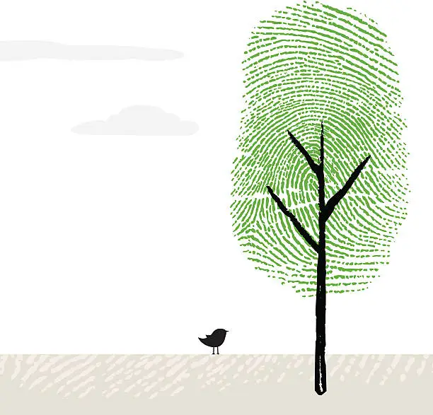 Vector illustration of Thumbprint Tree