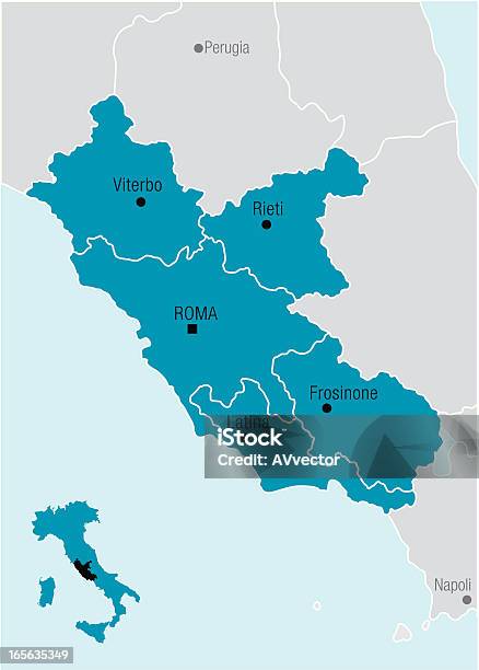 Latium Stock Illustration - Download Image Now - Map, Italy, Lazio