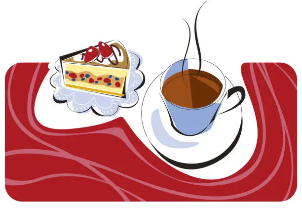 Vector illustration of Coffee and Cake