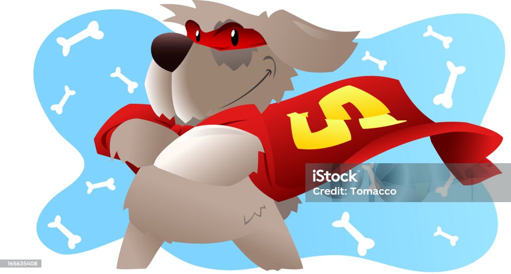 Superhelden-Hund Kostüm ständigen zuversichtlich mit hero - Lizenzfrei Superheld Vektorgrafik