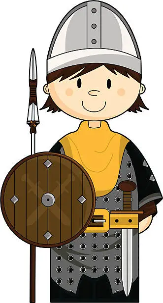 Vector illustration of Cute Medieval Knight