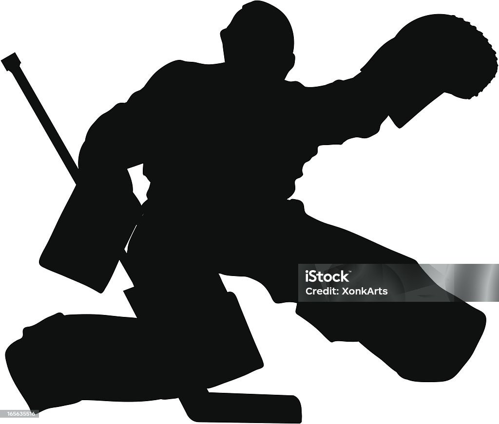 Хоккей перчатка сохранить силуэт - Векторная графика Голкипер роялти-фри