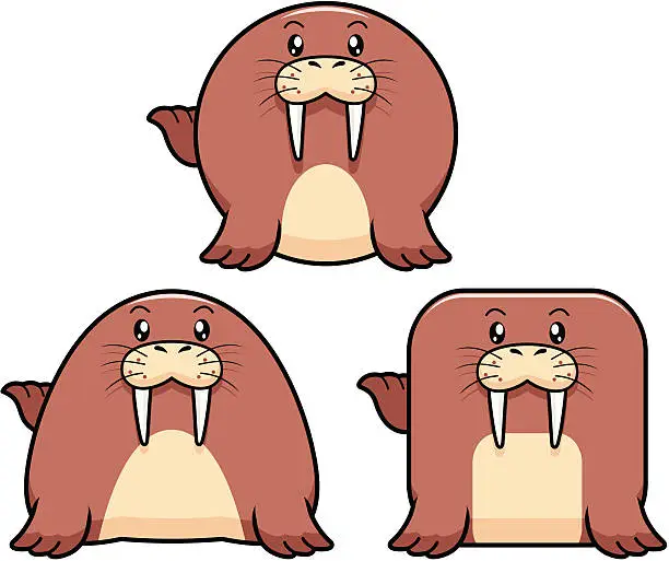 Vector illustration of Walrus  Cartoon