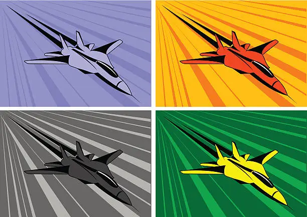 Vector illustration of F-14 on fly