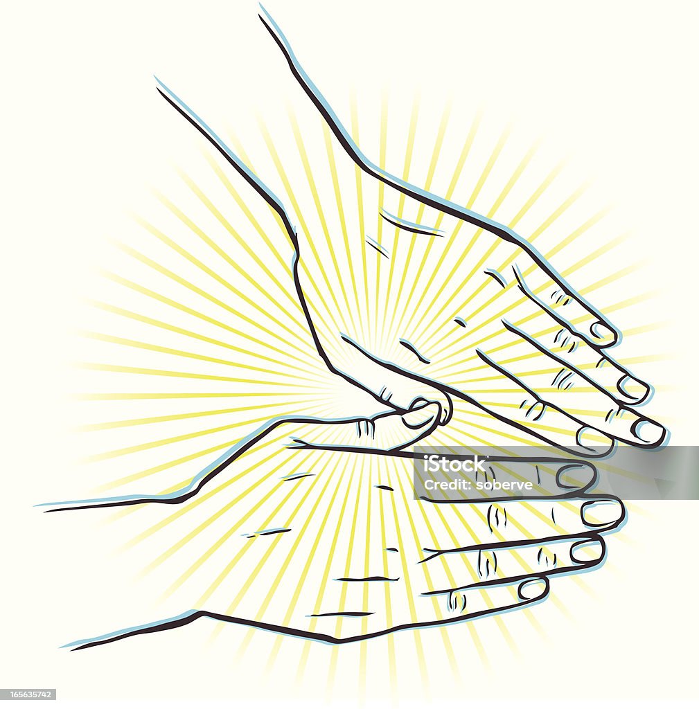 Healing mains - clipart vectoriel de Reiki libre de droits