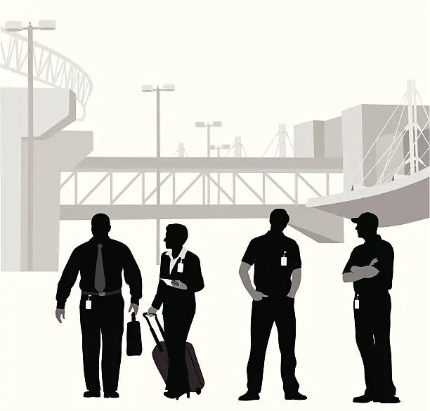 Vector illustration of Convention Goers Vector Silhouette