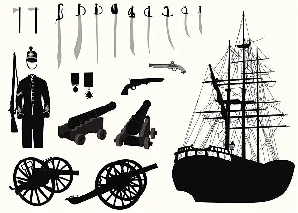 Vector illustration of Historical Vector Silhouette