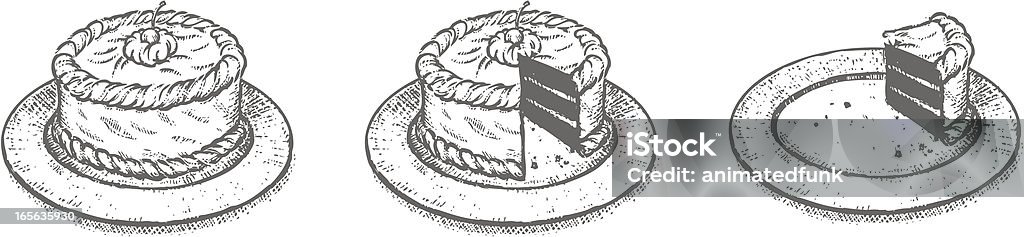 Desenho de bolo - Vetor de Bolo de Aniversário royalty-free