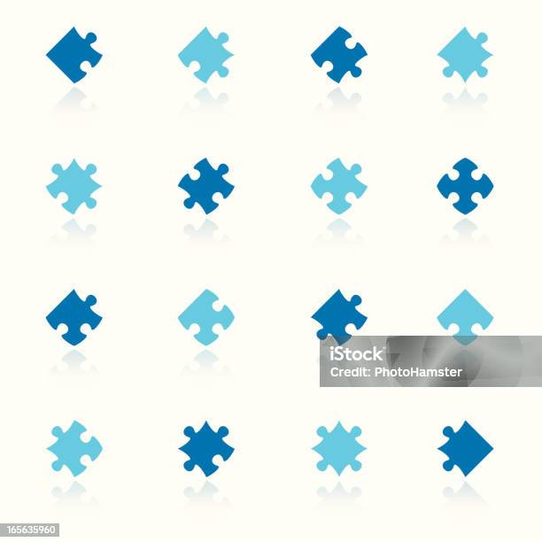 Peças Dopuzzlede Reflexo Do Céu - Arte vetorial de stock e mais imagens de Azul - Azul, Azul Turquesa, Colorido