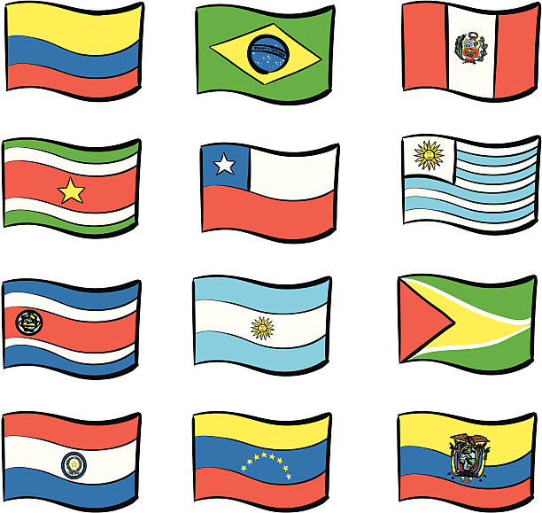 남미 america - el salvadoran flag stock illustrations