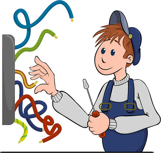 Vector illustration of Electrician
