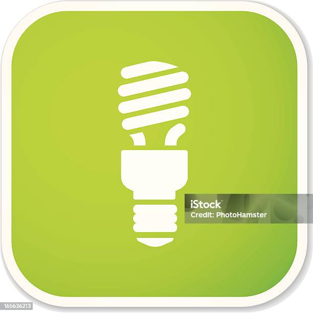 Compact Fluorescent Light Bulb Sq Sticker Stock Illustration - Download Image Now - Circle, Clip Art, Color Gradient