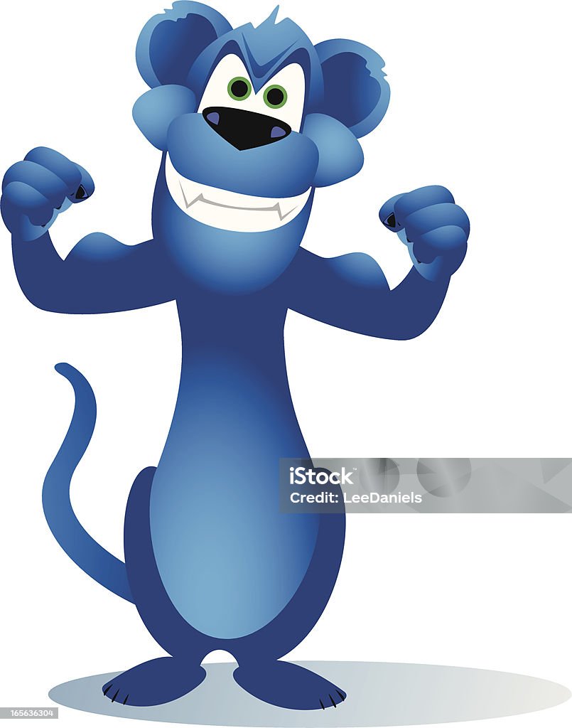 Panther Flexing his Muscles Fully editable vector illustration of a cartoon panther flexing his muscles. Flexing Muscles stock vector