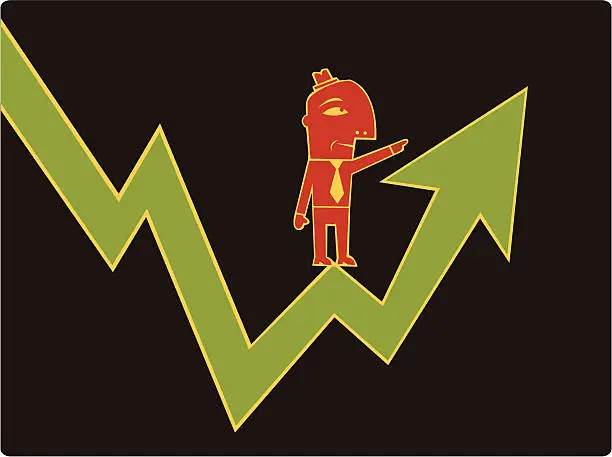 Vector illustration of Upward Business Trend