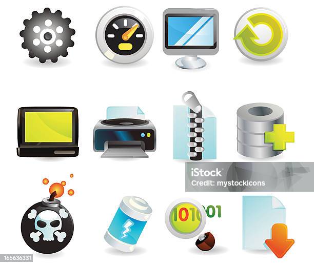 Computer Icone Di Tecnologia - Immagini vettoriali stock e altre immagini di Archivio - Archivio, Attrezzatura, Attrezzatura informatica