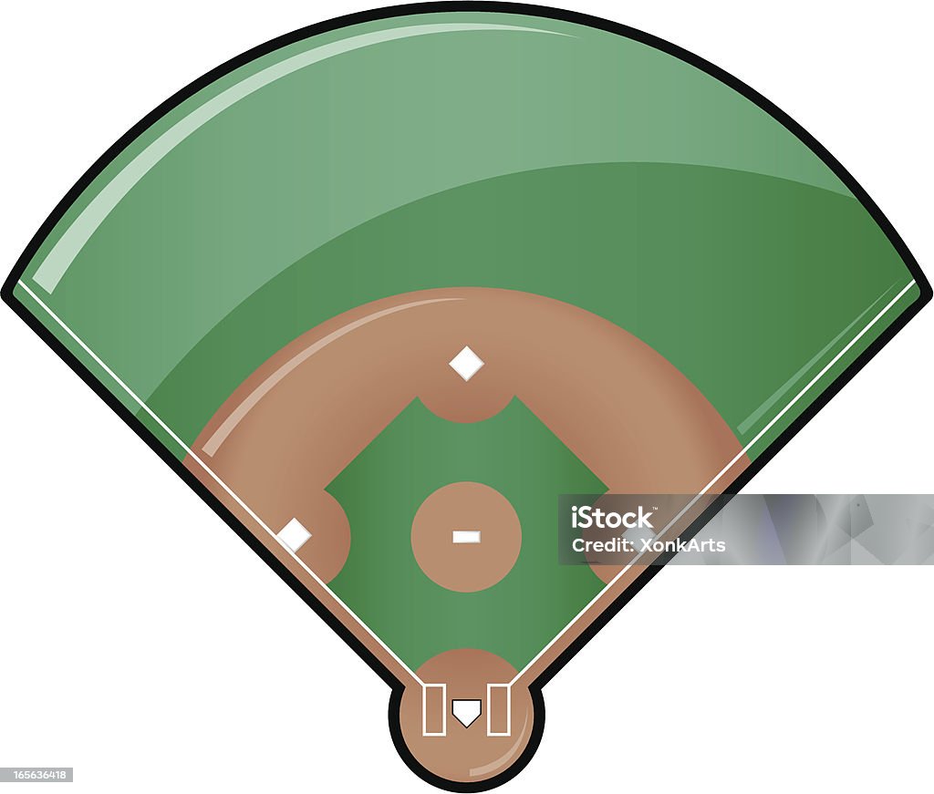 Brillante Campo de béisbol - arte vectorial de Campo de béisbol libre de derechos