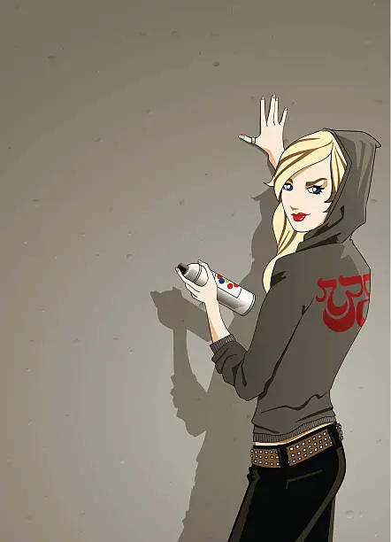 Vector illustration of Hot Graffiti Girl