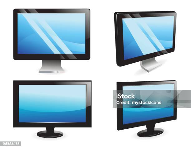 Lcd Tv And Monitor Stock Illustration - Download Image Now - Black Color, Clip Art, Computer Monitor