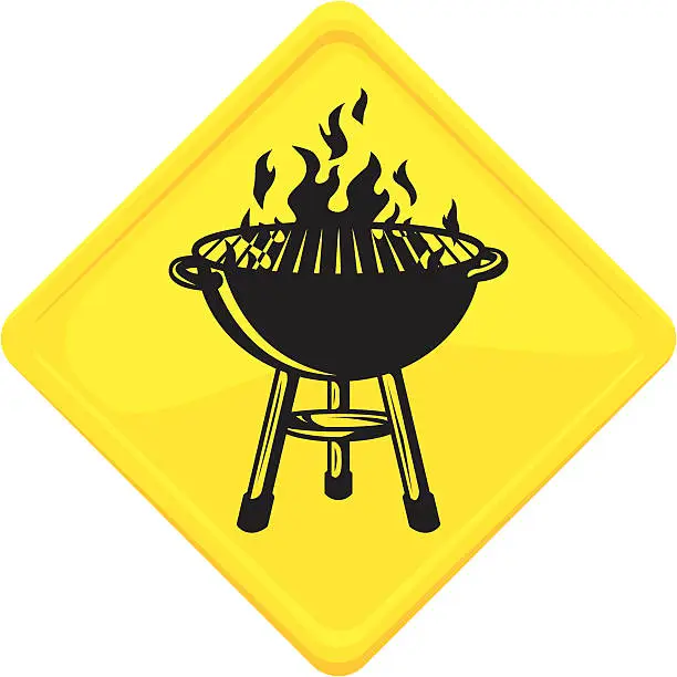 Vector illustration of bbq zone sign