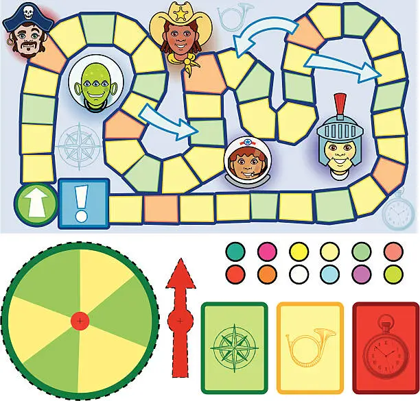 Vector illustration of Time Traveler Board Game