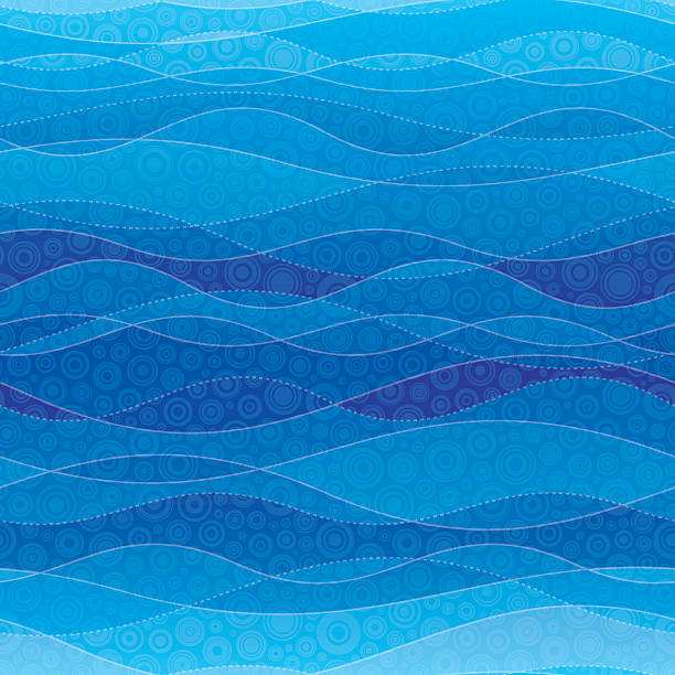 ilustrações de stock, clip art, desenhos animados e ícones de ondas abstrato azul sem costura fundo-padrão - wave pattern abstract shape winter
