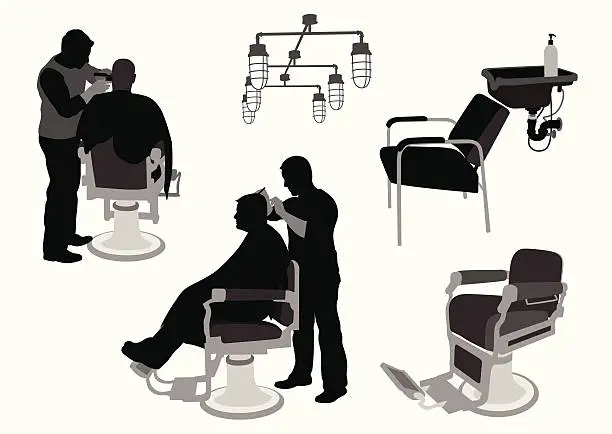 Vector illustration of Barbershop  Vector Silhouette