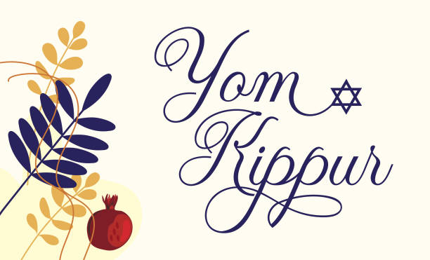 Yom Kippur card with botanical frame and
garnet Happy Yom Kippur card, banner or poster with botanical frame and garnet. Vector illustration. EPS10 yom kippur stock illustrations