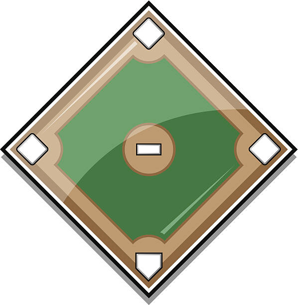 Glossy Baseball Diamond Glossy Baseball Diamond. Major elements layered separately. 3 spot colors plus black. Simple gradients and shapes for easy printing, separating and color changes. File formats: EPS and JPG baseball base icon stock illustrations