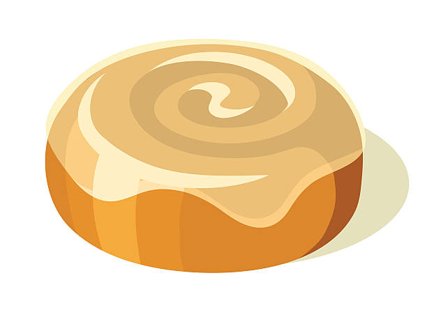 Cinnamon Roll A sweet, sticky Cinnamon Roll or Bun glazed with gooey icing.  cinnamon roll stock illustrations