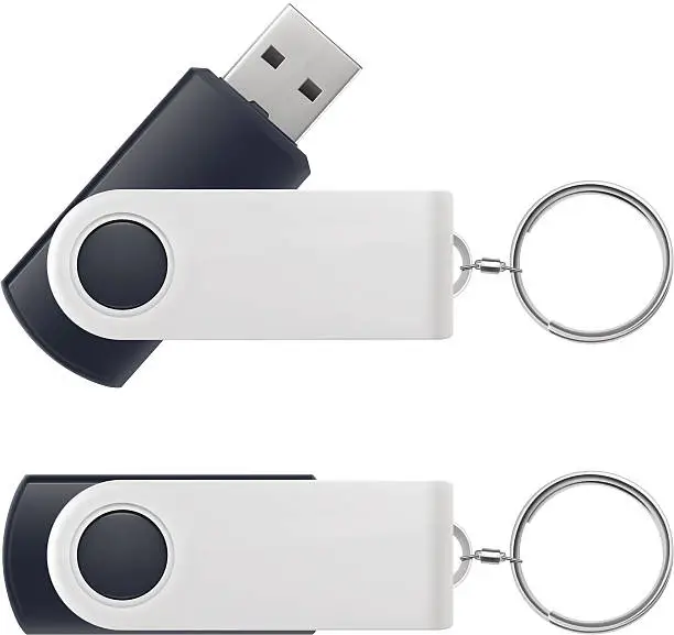 Vector illustration of USB flash drive template