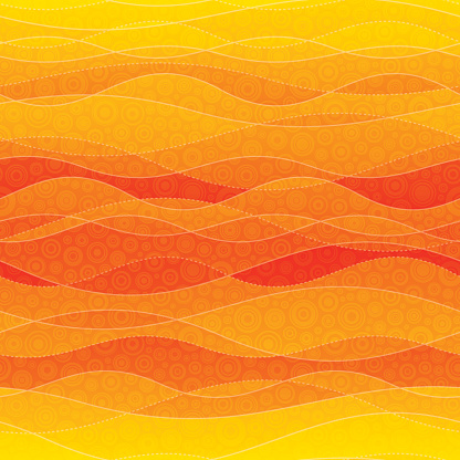Orange, yellow and red flowing abstract wave background with a detailed multi-layer effect. Tiles seamlessly in any direction.