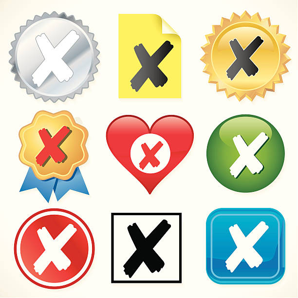 Red Not Success Icon 40+ Black Square Button With Success Failure Icon Stock Illustrations ...