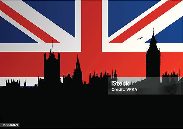 Ilustración de Casas Del Parlamento Y El Big Ben y más Vectores Libres de Derechos de Panorama urbano - Panorama urbano, Londres - Inglaterra, Vector