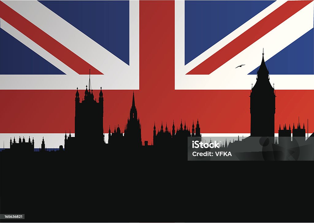 Palazzo di Westminster e il Big Ben - arte vettoriale royalty-free di Orizzonte urbano