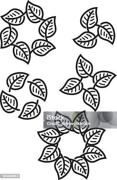 Leaf Shapes Two Stock Illustration - Download Image Now - Circle, Design Element, Icon Symbol
