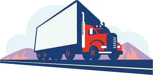 Vector illustration of Semi Truck