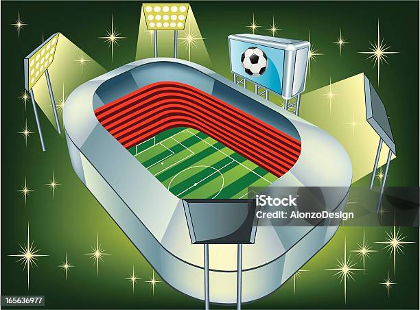 Soccer Stadium Stock Illustration - Download Image Now - Cheering, Dark, Diminishing Perspective