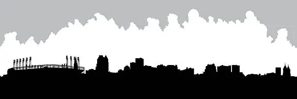 Vector illustration of An illustration of the Cleveland skyline in Ohio