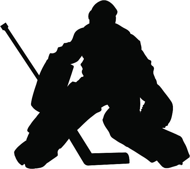 Slhouette de gardien de but de Hockey - Illustration vectorielle