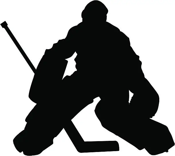 Vector illustration of Hockey Goalie Slhouette