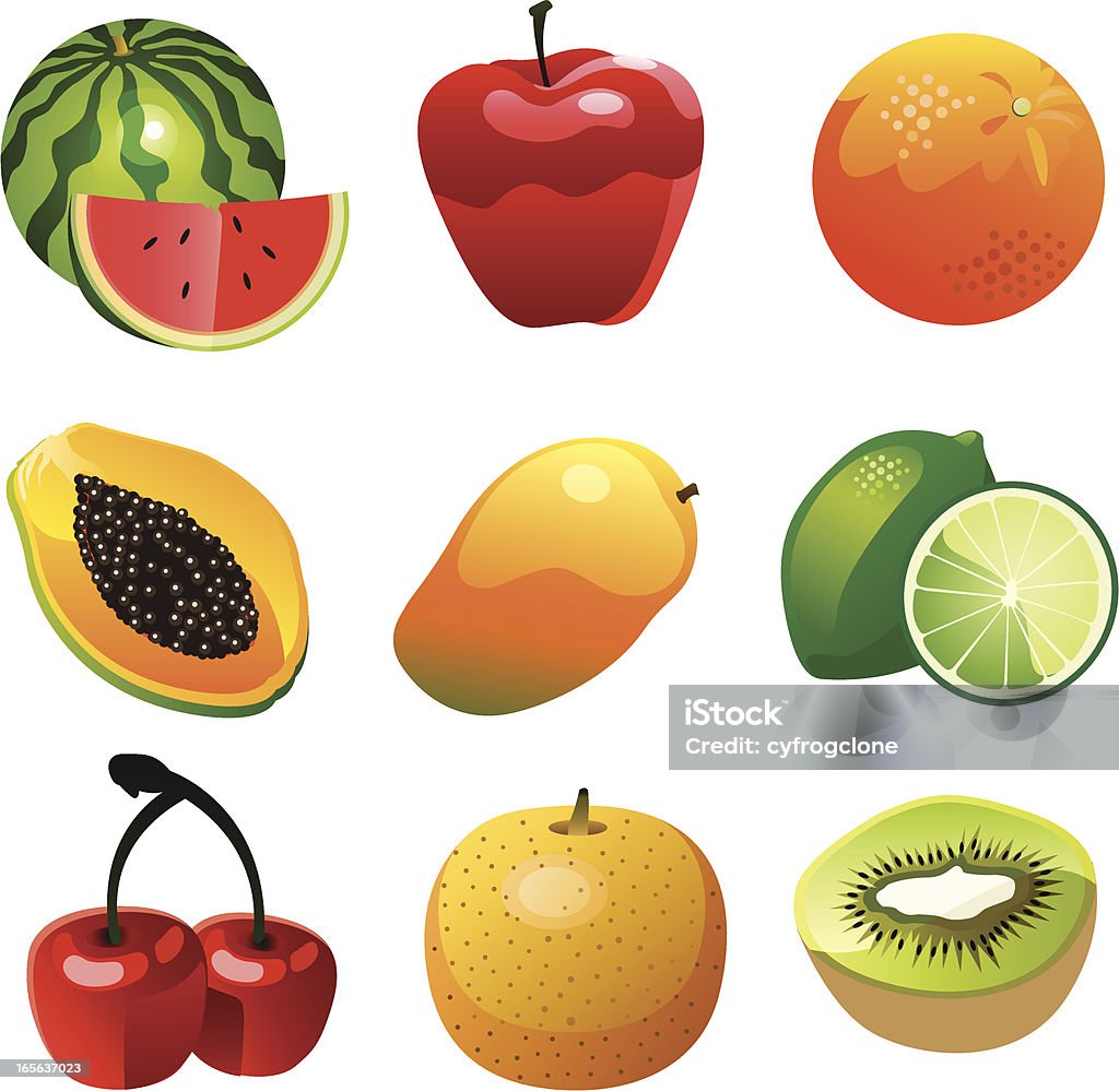 Vector Collection de fruits - clipart vectoriel de Papaye libre de droits