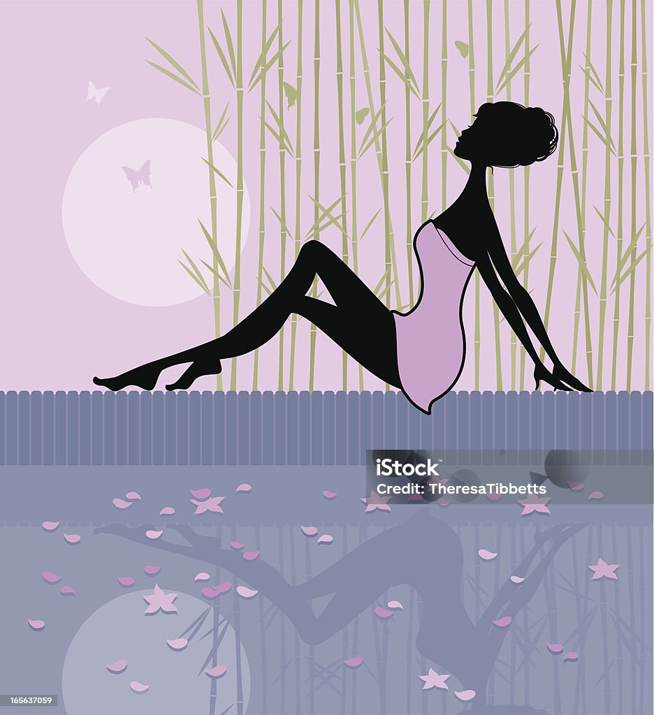 Chic Summer Relaxation An elegant woman relaxing against a spa background. Click below for more spa and beauty images Adult stock vector