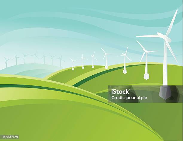 Stilizzato Verde Paesaggio - Immagini vettoriali stock e altre immagini di Agricoltura - Agricoltura, Ambiente, Cielo