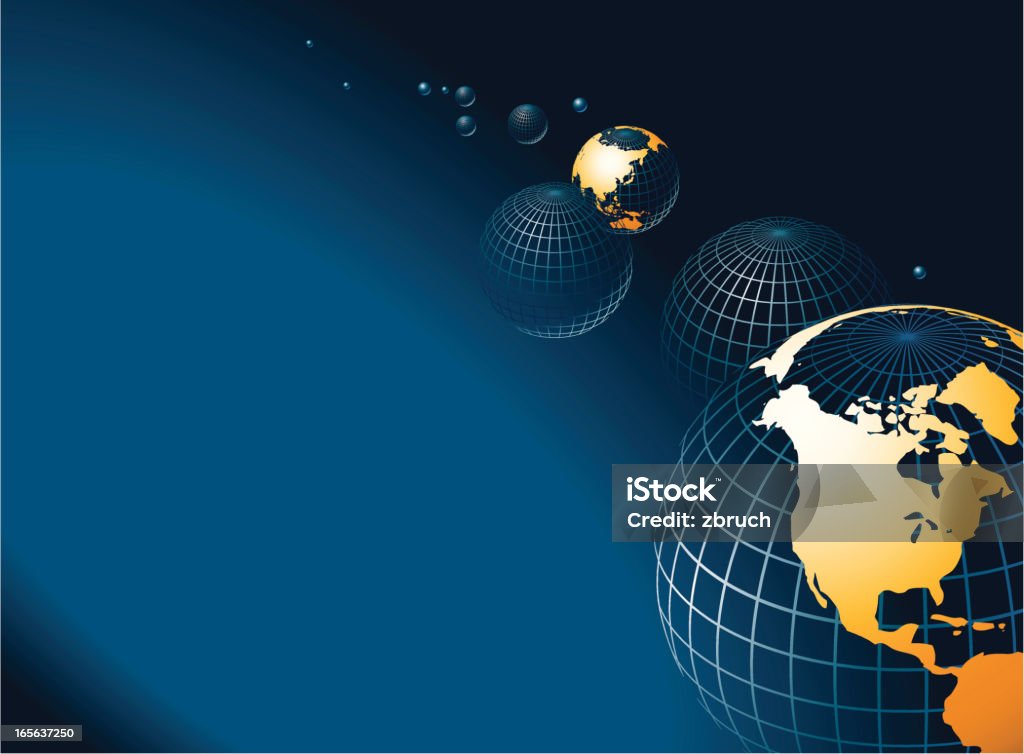 Parade des Planeten. Komposition mit Globen - Lizenzfrei Amerikanische Kontinente und Regionen Vektorgrafik