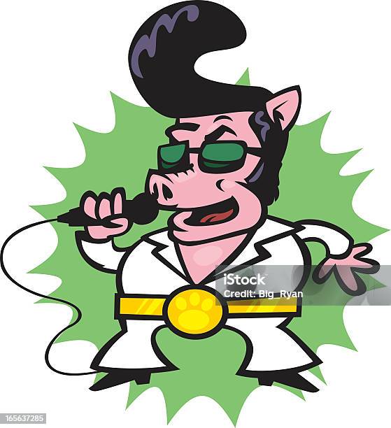 Disco Pig Stock Illustration - Download Image Now - Elvis Presley, Cartoon, Flare Pants