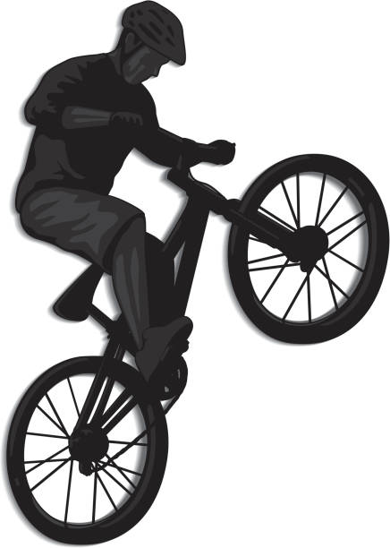 자전거 점프 - bmx cycling bicycle stunt bike cycling stock illustrations